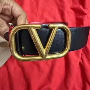 Valentino Black Belt with Gold Buckle